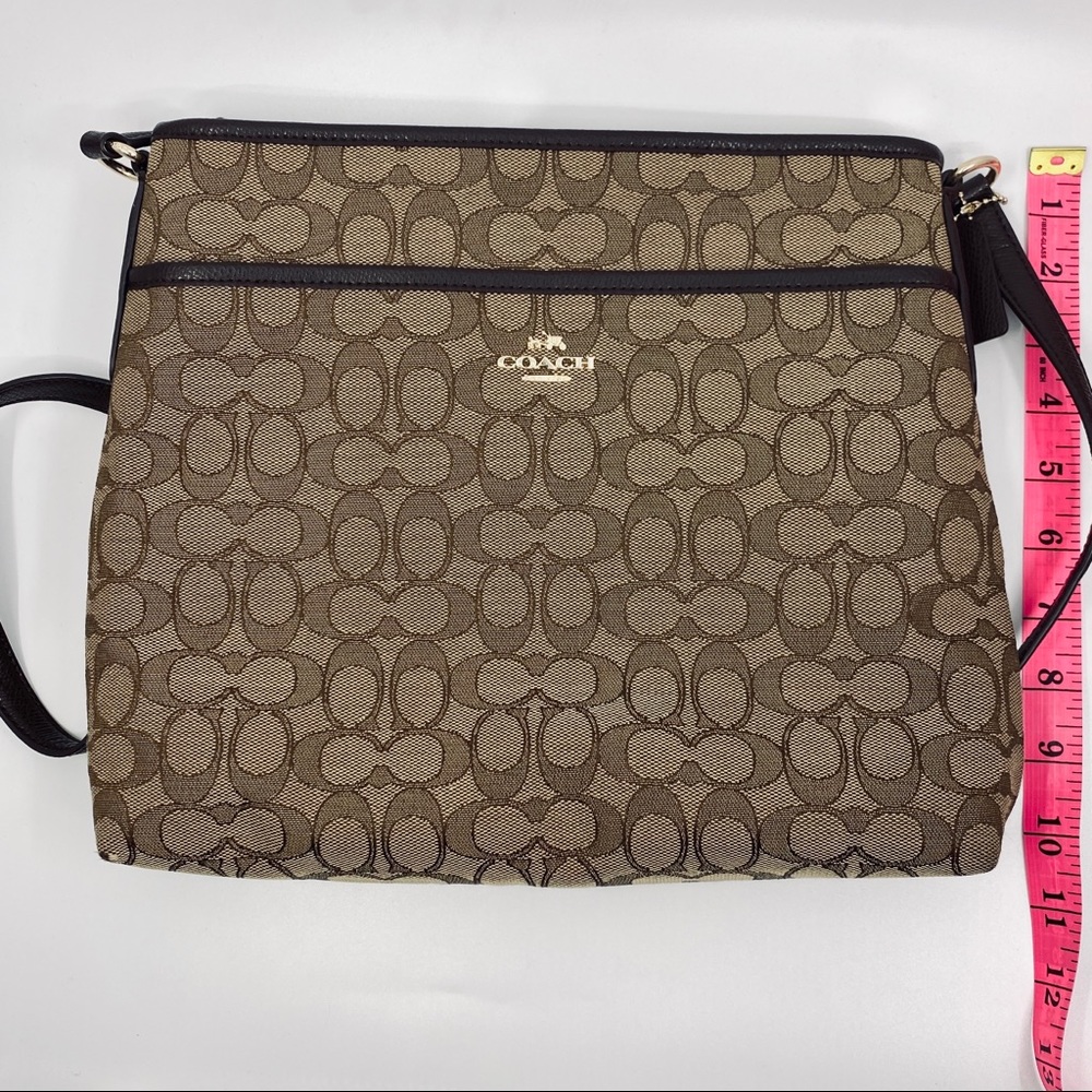 Coach F55363 Outline Signature Zip File Crossbody - Picture 9 of 12